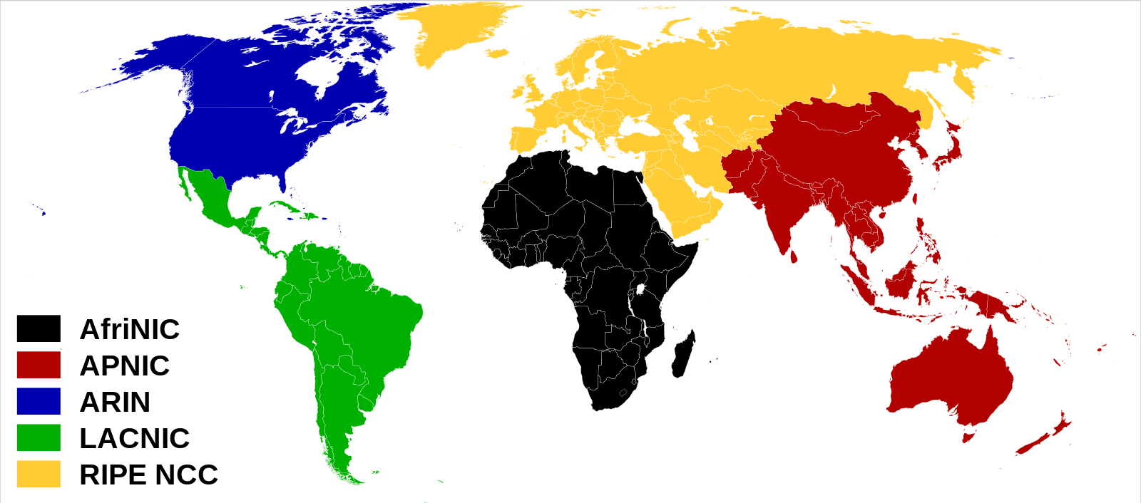 Internet world regions